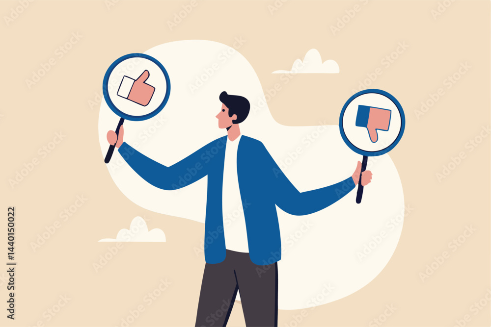 Do and Don't list, suggestion, advice or rules that make business success, things to do, solutions or to avoid mistake and error concept, smart businessman holding waring thumb up and thumb down sign. Do and Don't list, suggestion, advice or rules that make business success, things to do, solutions or to avoid mistake and error concept, smart businessman holding waring thumb up and thumb down sign.
