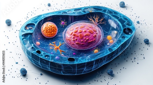 Detailed cell anatomy graphic