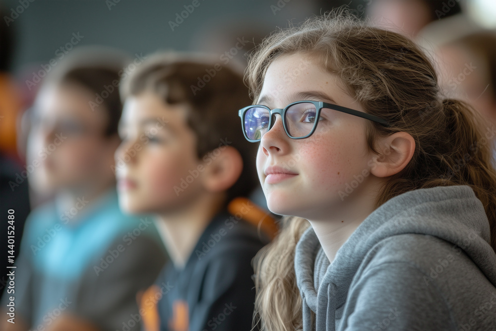 Obraz premium Children engaged in learning during a classroom session