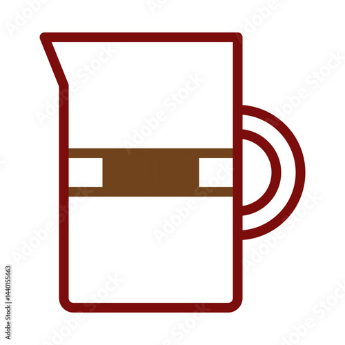 Stylized minimalistic coffee pitcher, defined by clean lines and simple form