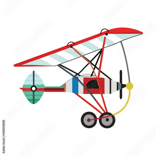 Ultralight aircraft set icon isolated on white background