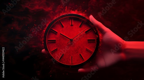 Wallpaper Mural Crimson Timepiece:Urgency and Productivity Symbolized Torontodigital.ca