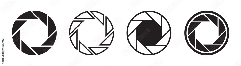 Set Camera lens signs Set Camera lens signs