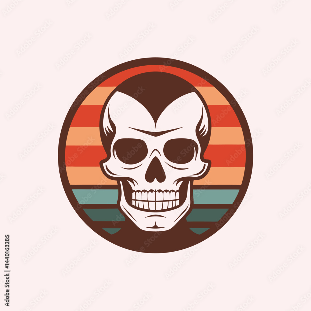 Fototapeta premium skull on vintage retro background