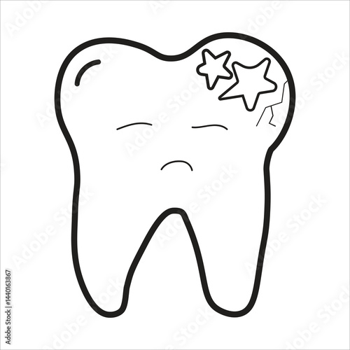 Tooth with Cavity Dental Problem Illustration