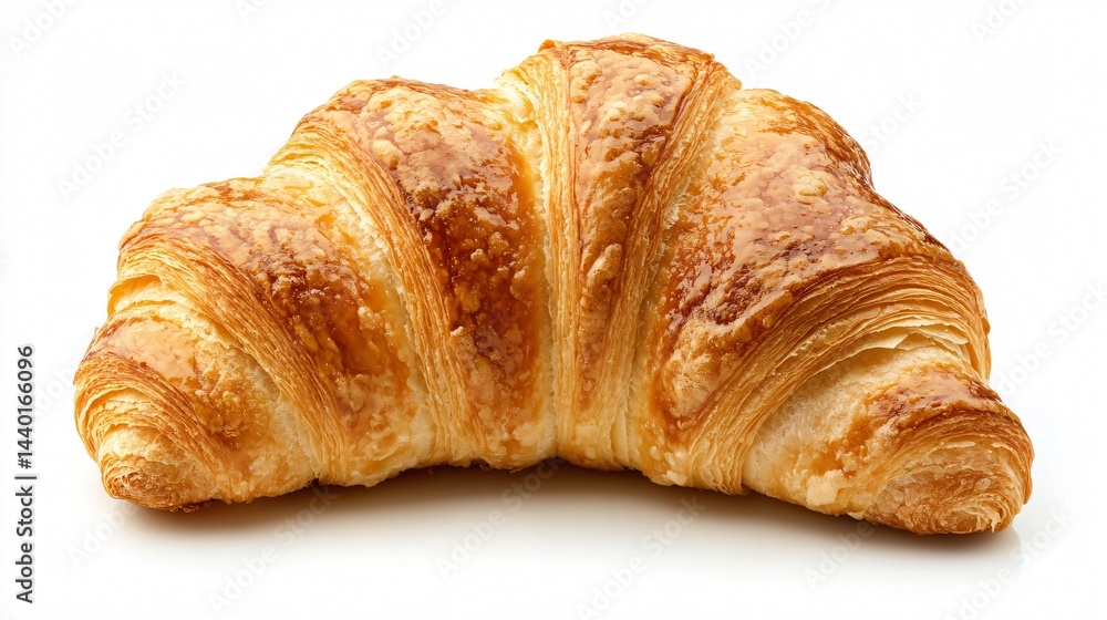 Delicious Croissant Isolated on White Background - Perfect for Bakery Ads and Food Blogs Delicious Croissant Isolated on White Background - Perfect for Bakery Ads and Food Blogs