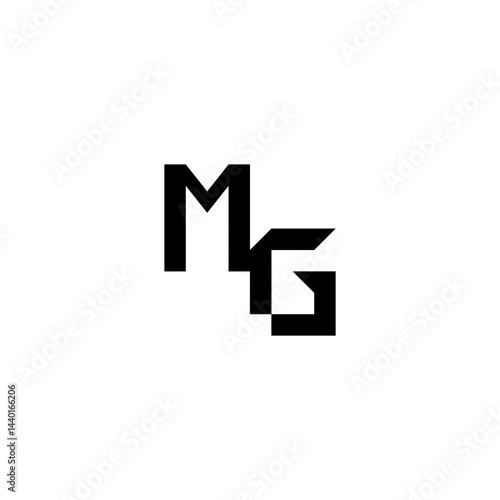 sporty style monogram cool minimalist logo MG Initial square concept Alphabet