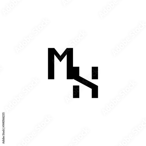 Free Download sporty style monogram cool minimalist logo MH Initial square concept Alphabet - GFXLoad