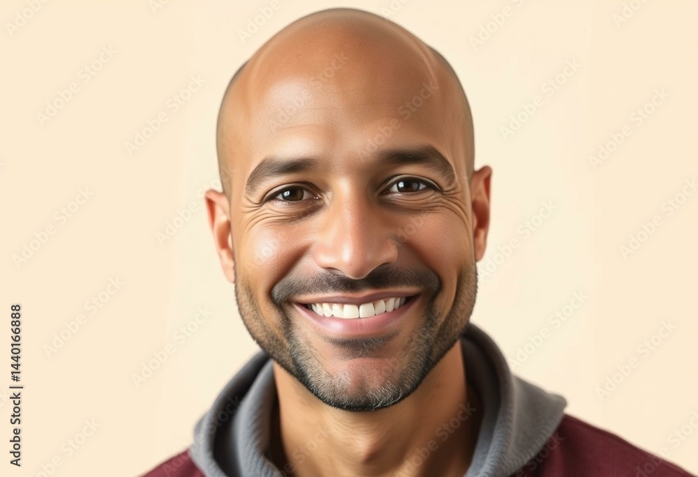 Bald man with a warm and friendly smile Bald man with a warm and friendly smile