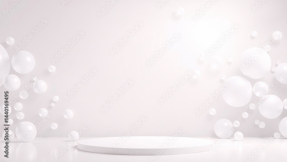3D Rendered Bubble Background with Product Showcase Area for Design Inspiration