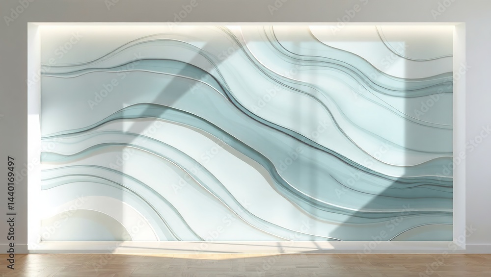 Abstract Biophilic Wall Art Design with Organic Flowing Lines