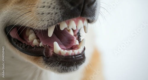 Close up of Dog s Open Mouth Showing Healthy Teeth and Gums