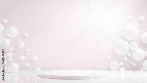 Obraz na płótnie 3D Rendered Bubble Background with Product Showcase Area for Design Inspiration w salonie