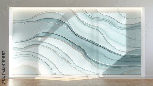Obraz na płótnie Abstract Biophilic Wall Art Design with Organic Flowing Lines w salonie