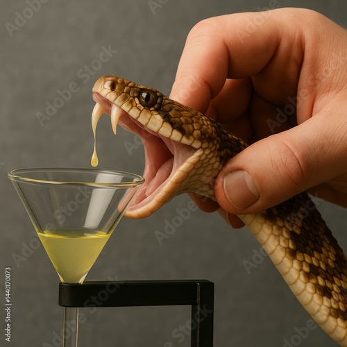 image.pngClose up of a veterinarian carefully extracting venom from a snake, for research or antivenom production