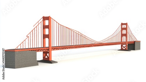 Illustration of the Golden Gate Bridge against a plain white background.