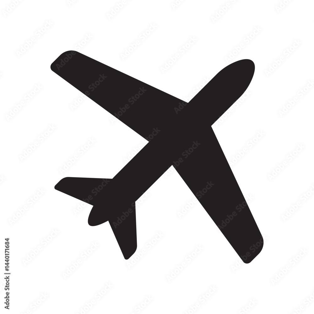 Obraz premium Plane icon, airplane icon in flat style. Airplane icon in black.