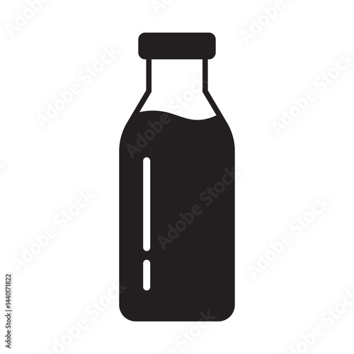 Bottle icon. Milk bottle icon. Milk jar icon.