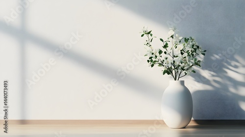 Minimalist Floral Vase with Soft Natural Light in Modern Home Decor Setting