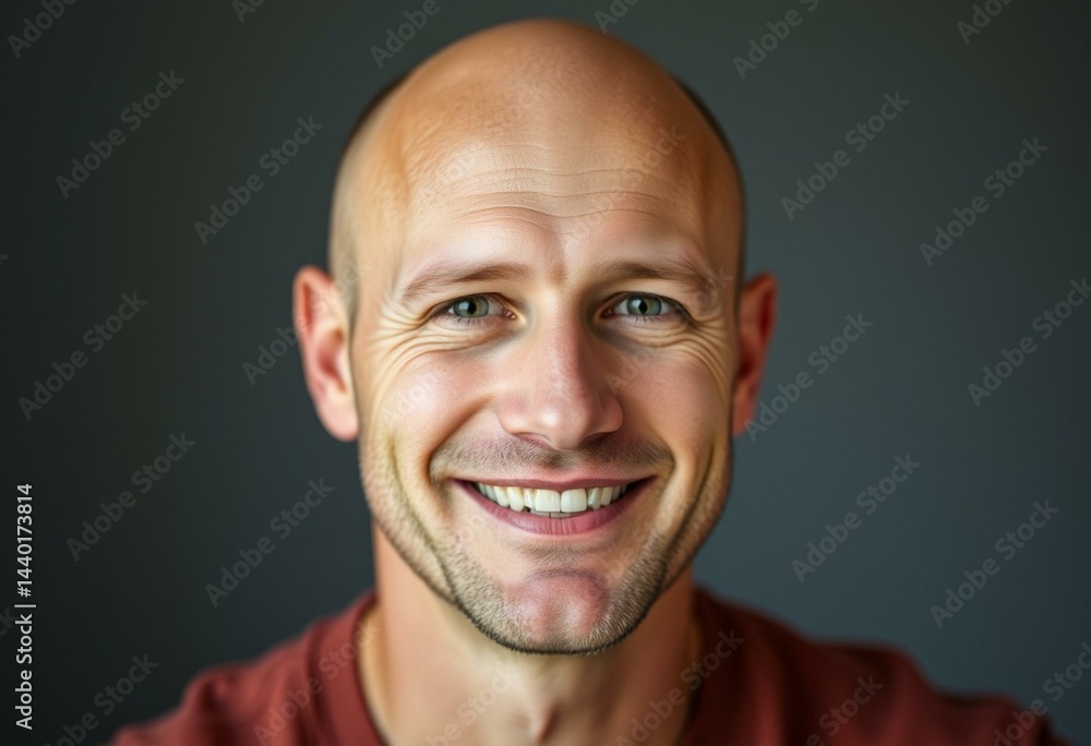 Obraz premium Portrait of a bald man with a warm smile