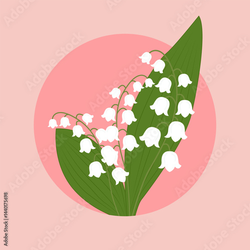 Lily of the valley flowers; ideal for greeting cards, weddings or decoration in a botanical theme. Vector illustration