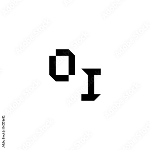 sporty style monogram cool minimalist logo OI Initial square concept Alphabet