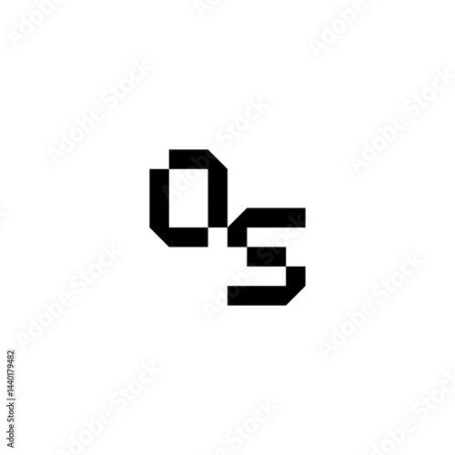 Konstfotografi sporty style monogram cool minimalist logo OS Initial square concept Alphabet