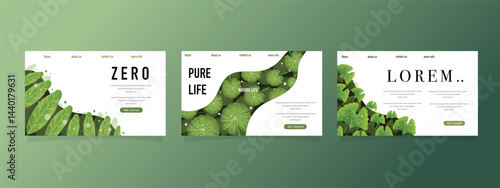 Lush Greenery Pure Life Background Design with Curving Organic Shapes