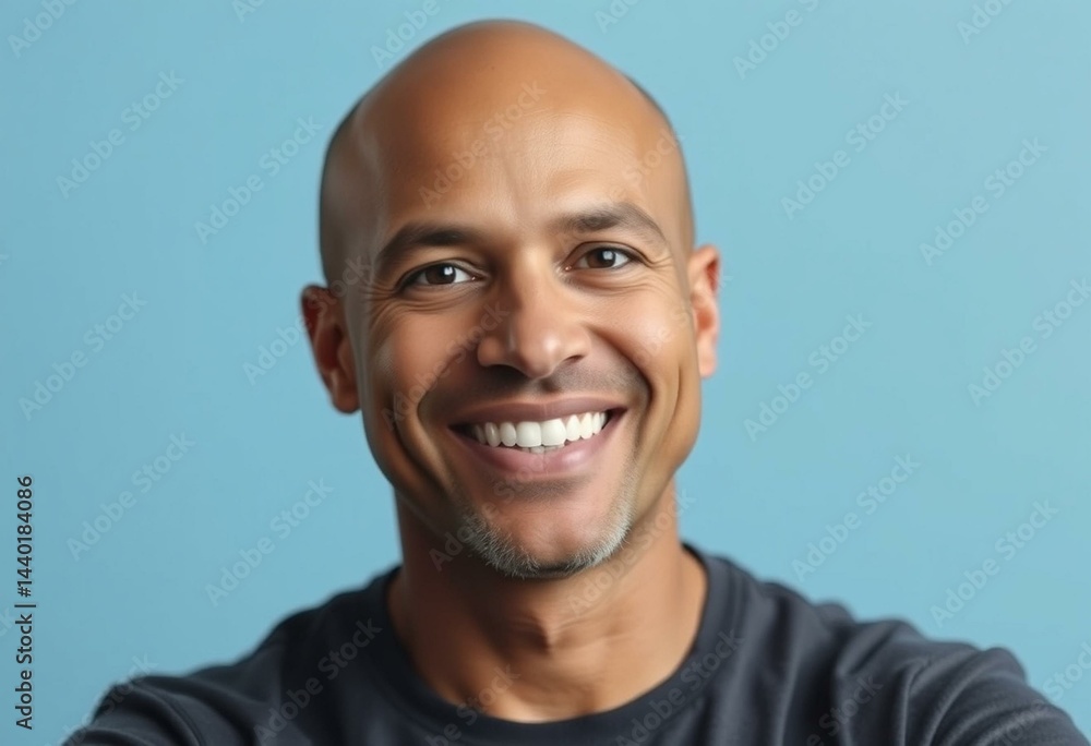 Obraz premium Portrait of a bald man with a warm smile