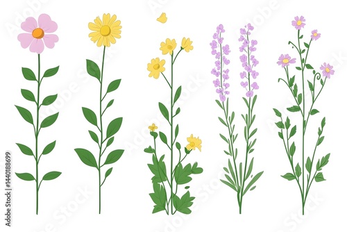 Wallpaper Mural set of flowers Torontodigital.ca