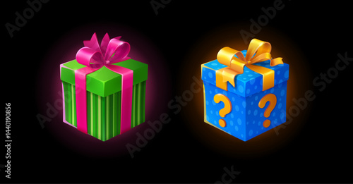 Ui game gift box vector Birthday present icon