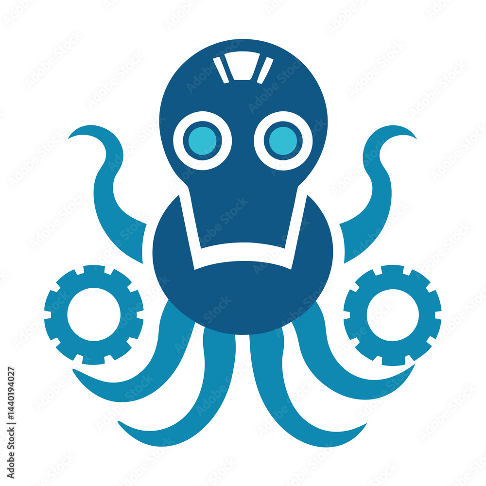 Obraz premium Mechanical Octopus mascot logo vector