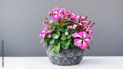 Wallpaper Mural Recycled Tire Planter with Pink and Silver Persicaria and Sanguinaria Torontodigital.ca