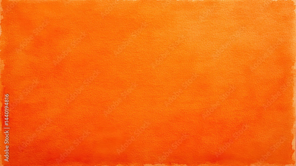 Fototapeta premium Monochrome orange watercolor background with soft blending and texture details