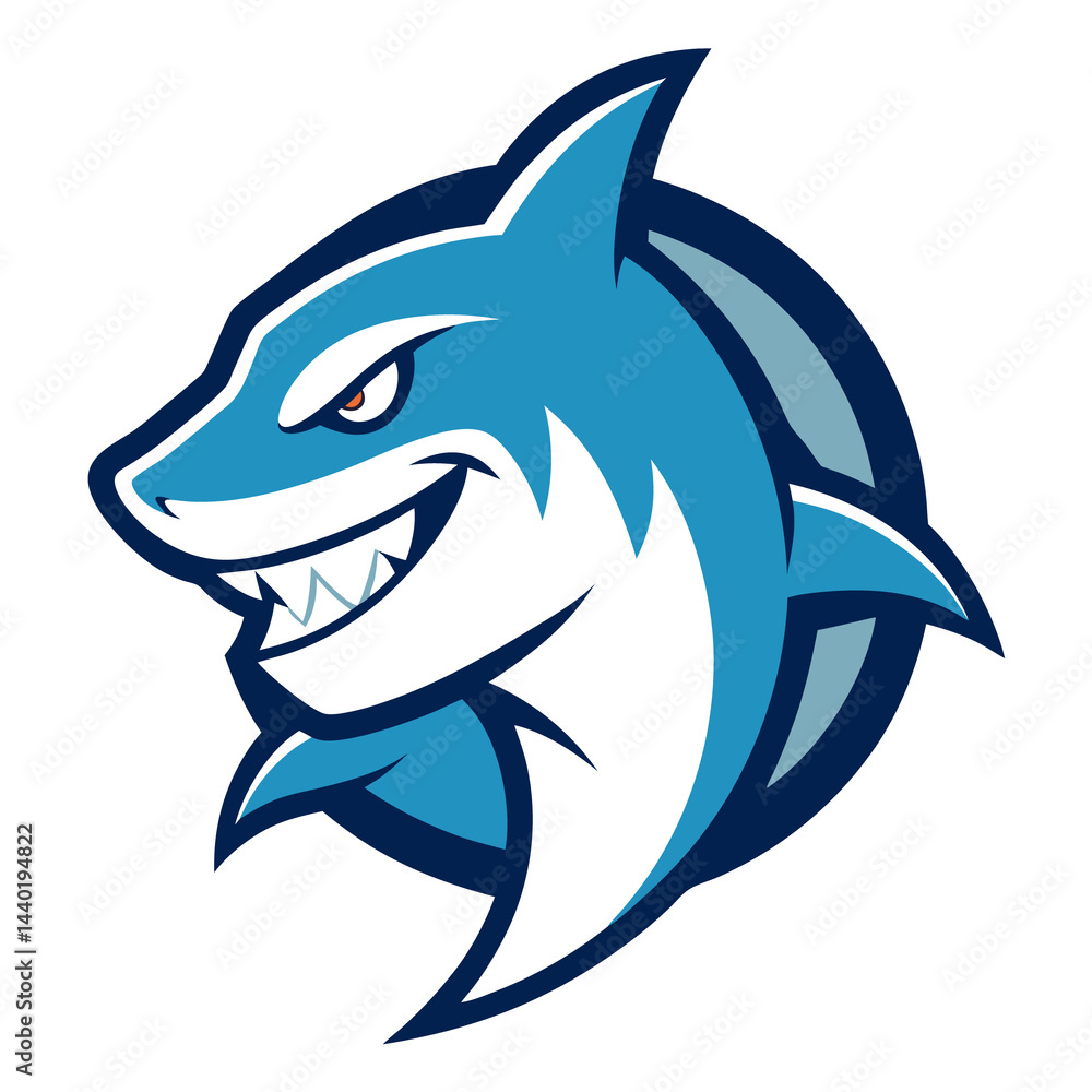 Obraz premium Ice Shark mascot logo vector