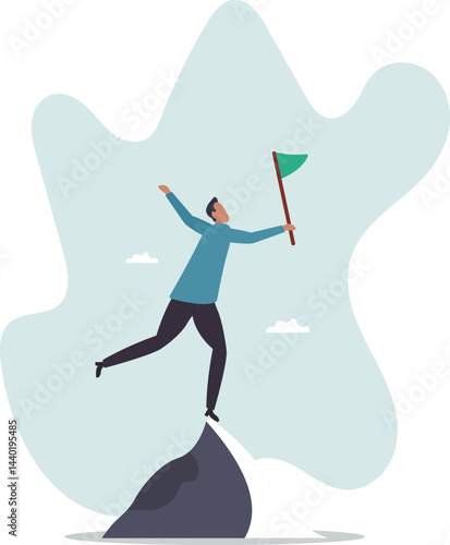 Leadership to reach business goal, career achievement or company best performance worker winner .character for design.