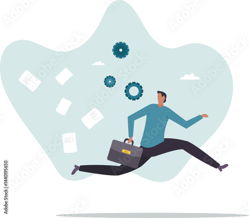 Overwhelmed or work overload, exhausted and anxiety, stressed and tired from problem and trouble, panic attack or shocked.character for design.