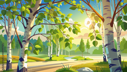 Very beautiful branches fresh sunlight bright birch background spring foliage natural tree branch freshness ament earring beautiful park nature growth bokeh garden closeup environment beam grove fores