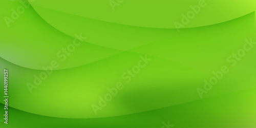 Smooth green abstract background with soft gradient waves and gentle flowing curves creating a fresh and calming atmosphere.