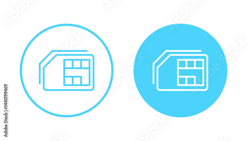 Sim card icon vector. dual sim card sign and symbol