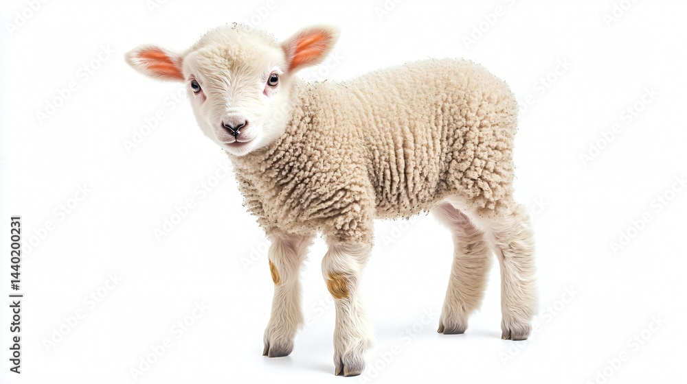 Adorable Small Lamb on White Background - Professional Photography Adorable Small Lamb on White Background - Professional Photography