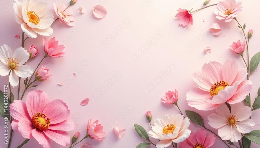 Subtle floral motif on a soft pastel background , blossom, seamless Subtle floral motif on a soft pastel background , blossom, seamless