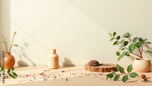 Sustainable Living Essentials: Earth-Toned Product Display