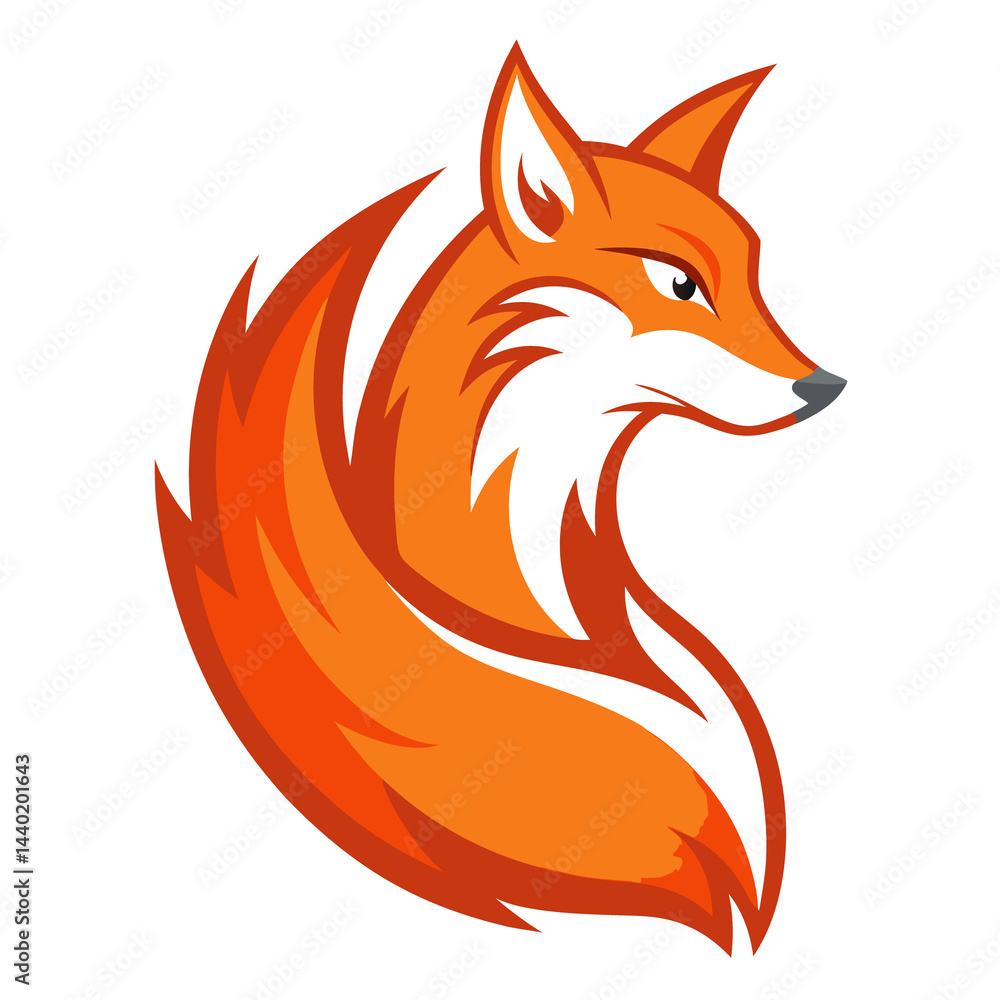 Obraz premium Fire Fox mascot logo vector