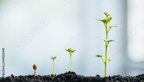 Obraz na płótnie Time-Lapse: Seed to Mature Plant, Growth Cycle, Nature's Process w salonie