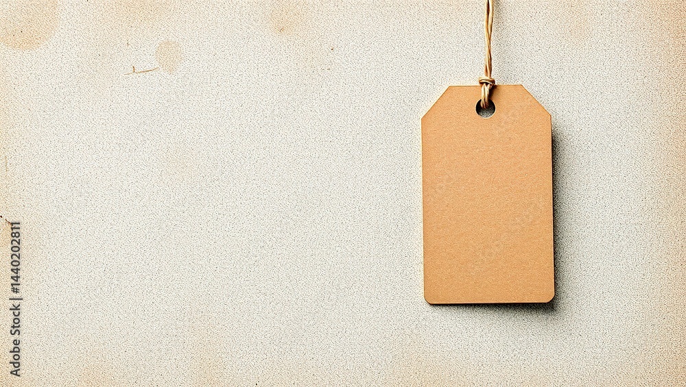 Vintage Cardboard Hang Tag with Distressed Texture and Blank Space for Branding