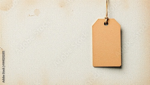 Obraz na płótnie Vintage Cardboard Hang Tag with Distressed Texture and Blank Space for Branding w salonie