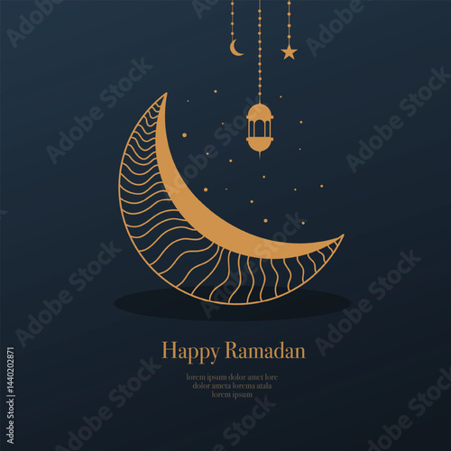 Glistening Luxury Ramadan Vector Background Design with Sparkling Elements and Dark Backdrop