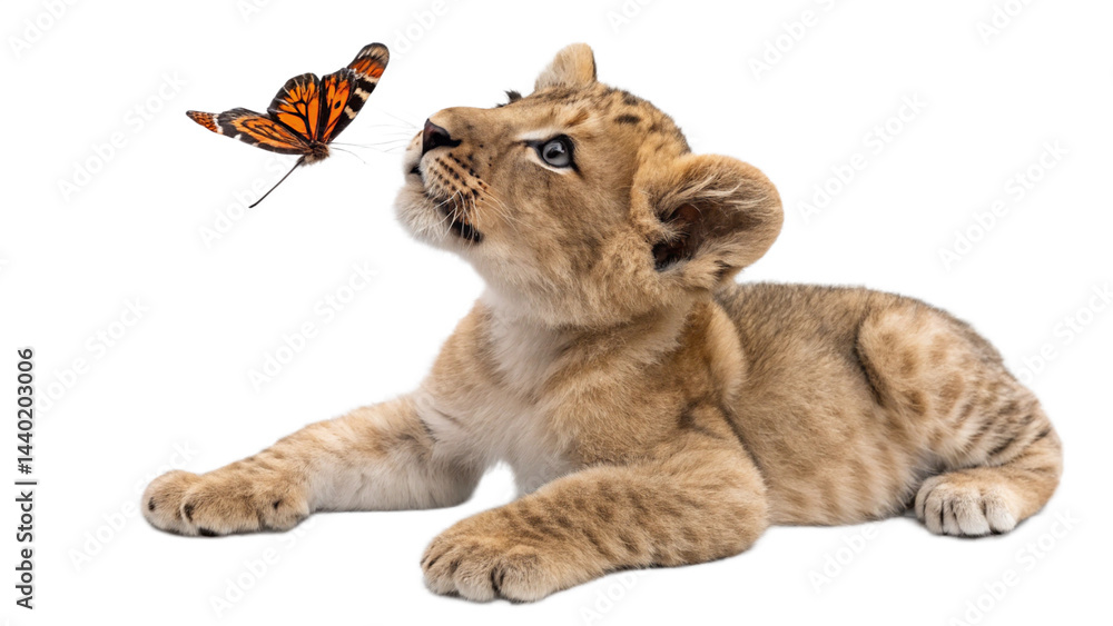 Obraz premium Full, Lion, isolated transparent background