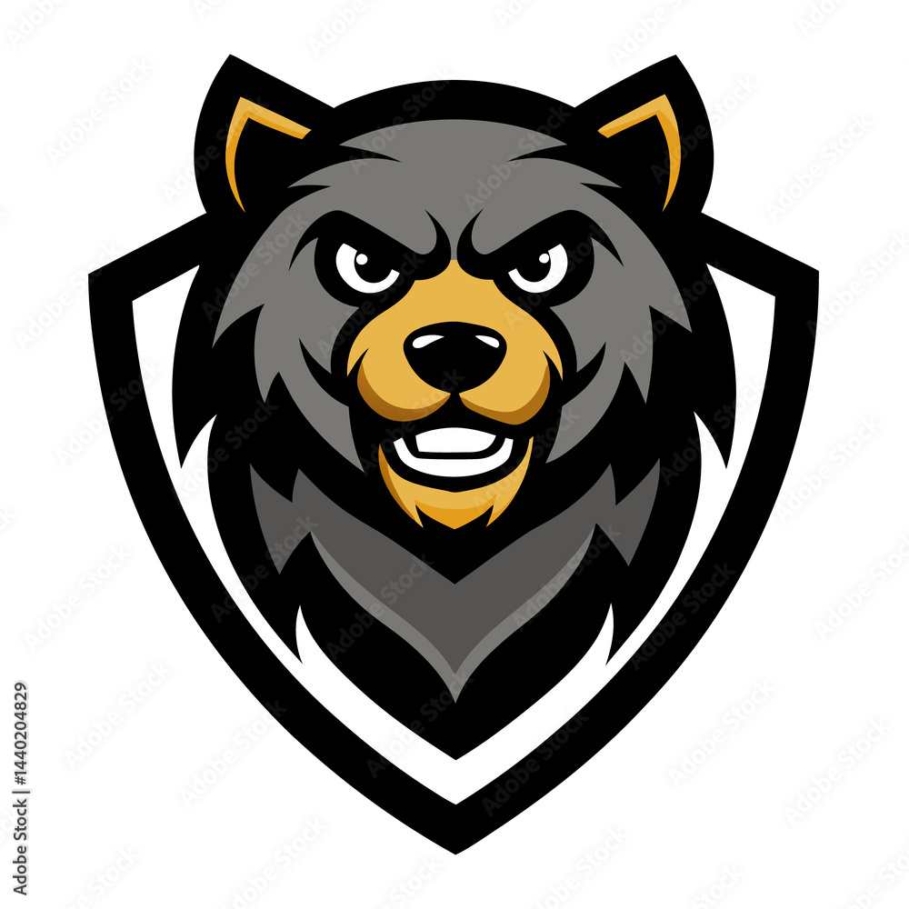 Naklejka premium Cunning Bear mascot logo vector